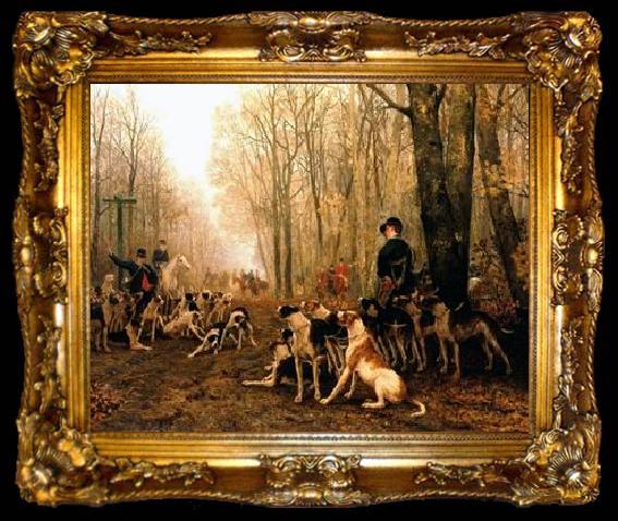 framed  unknow artist Classical hunting fox, Equestrian and Beautiful Horses, 085., ta009-2
